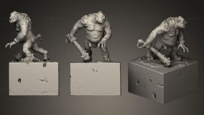 Статуэтки герои, монстры и демоны (Хлоп-хлоп-хлоп, STKM_0164) 3D модель для ЧПУ станка